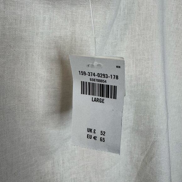 Abercrombie & Fitch Linen High Neck Strappy Mini Dress Cream Coastal Beach L New - Picture 12 of 14